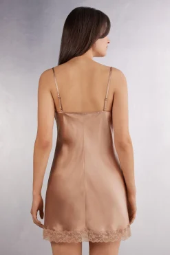 Zijden Slipdress met Kanten Detail
