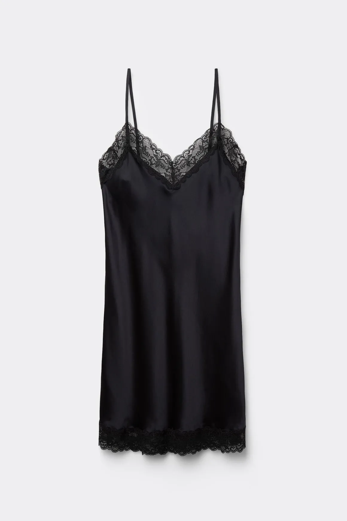 Zijden Slipdress met Kanten Detail