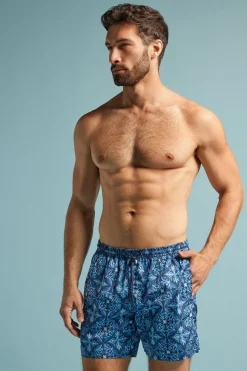 Zwemboxer met Majolicaprint Blauw