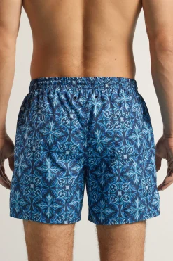 Zwemboxer met Majolicaprint Blauw