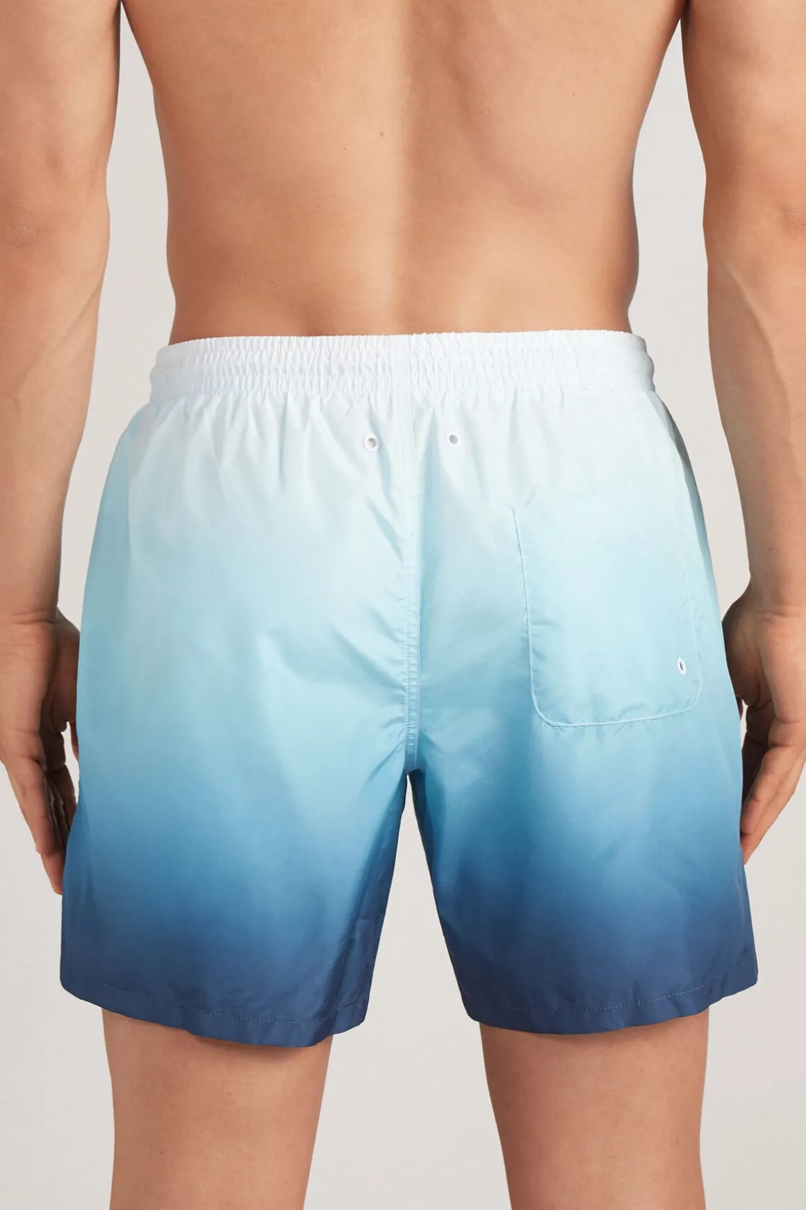 Zwemboxer met Wazige Print Blauw